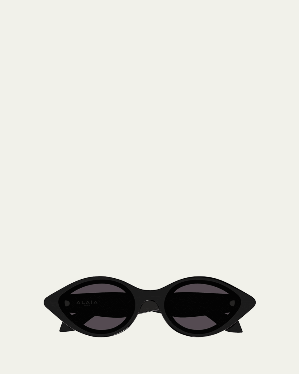 AA0069S Elongated Acetate Round Sunglasses
